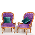 Purple tufted BergÉre armchair (2 chair set)