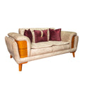 Burgundy/Beige velvet Juliet living room (4 pieces)