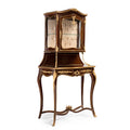 French style ormolu mounted glass vitrine cabinet and Vernis Martin