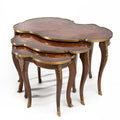 Louis XV Hand Carved Inlaid Nesting Tables (3 set)