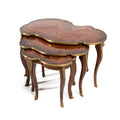 Louis XV Hand Carved Inlaid Nesting Tables (3 set)