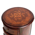 French Marquetry inlaid round 7 drawers chest (tall)
