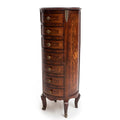 French Marquetry inlaid round 7 drawers chest (tall)