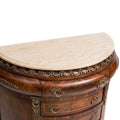 Marquetry inlaid half circle drawer chest