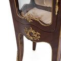 French Louis XV style bombe ormolu mounted vitrine cabinet (condensed)