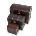 Wooden classic closed treasure chest - (3 set)