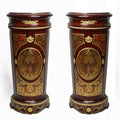 Gilded Louis XV style Boulle pedestal (2 set)