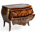Bombe shaped Louis XV marquetry chest of drawer