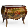 Hand painted Louis XIV style bombe commode