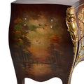 Hand painted Louis XIV style bombe commode