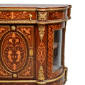 Louis XVI wood/glass marquetry cabinet