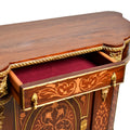 Louis XVI wood/glass marquetry cabinet