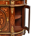 Louis XVI wood/glass marquetry cabinet
