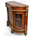 Louis XVI wood/glass marquetry cabinet