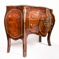 Louis XV Style Marquetry Inlaid Bombe Commode