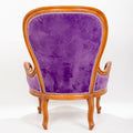 Purple tufted BergÉre armchair (2 chair set)