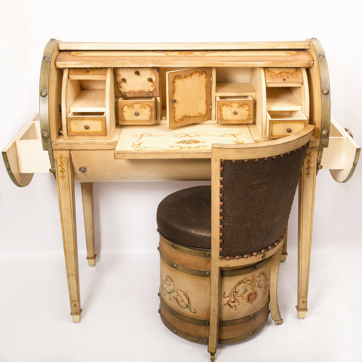 Edwardian Cylinder Desk and Chair set
