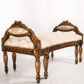 French rococo-style carved bench