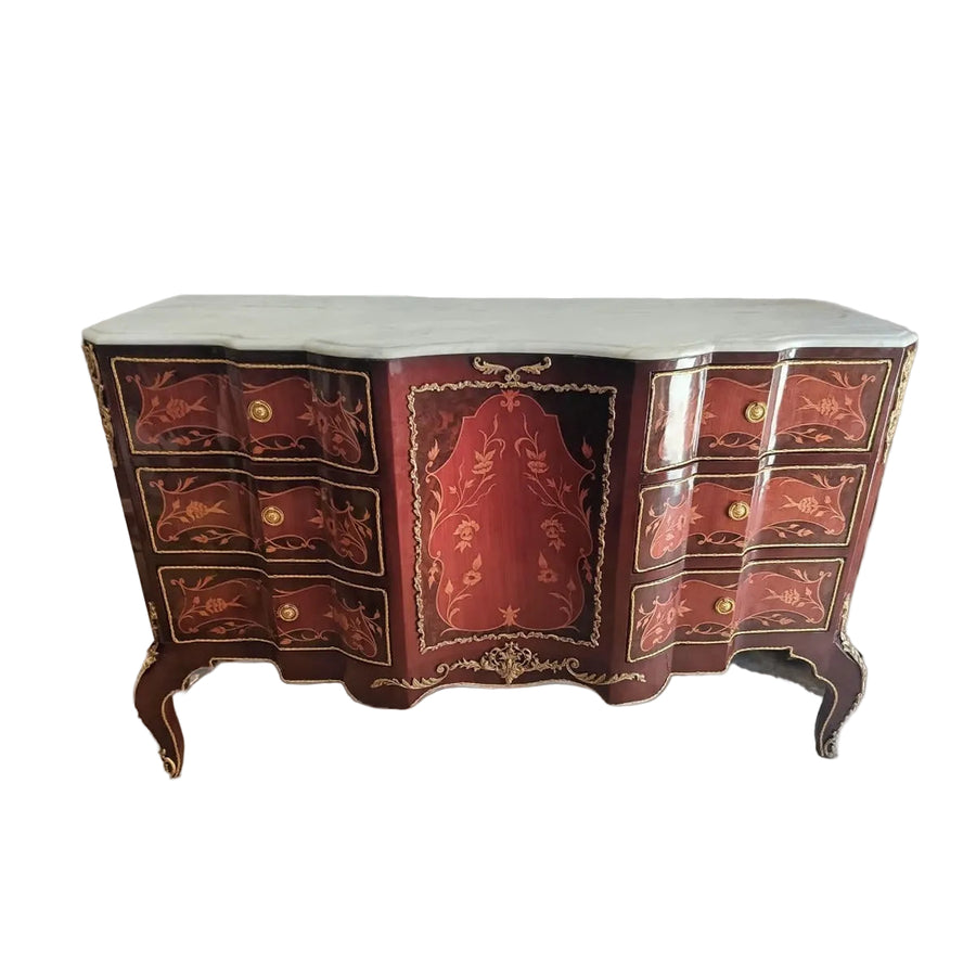 Louis Royale Marquetry commode – Marble Crown Edition
