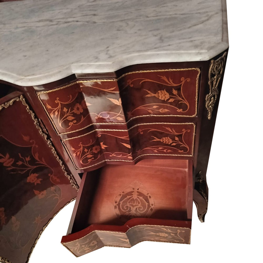 Louis Royale Marquetry commode – Marble Crown Edition