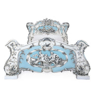 French style hand carving wooden queen size bed