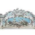 French style hand carving wooden queen size bed
