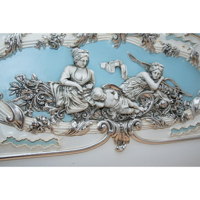 French style hand carving wooden queen size bed