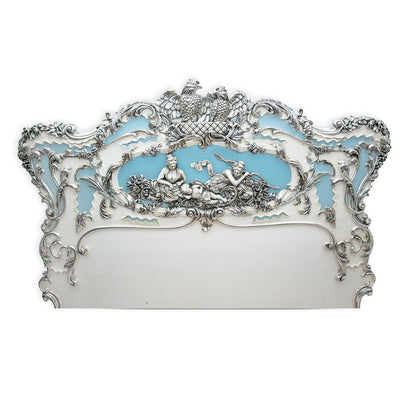 French style hand carving wooden queen size bed
