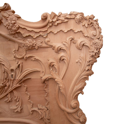 French style hand carving wooden queen size bed