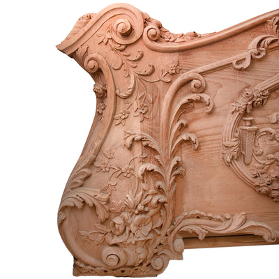 French style hand carving wooden queen size bed