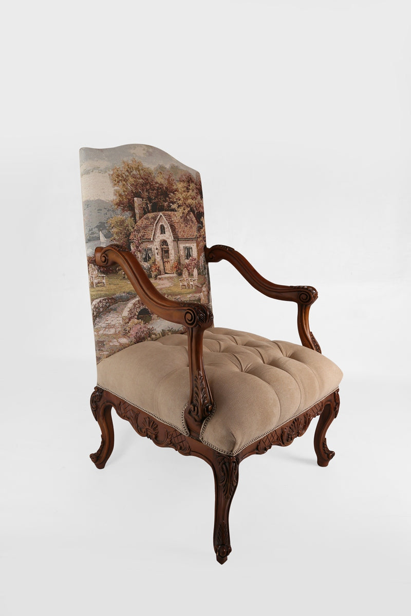 Tufted traditional armchair (2-CHAIR SET)