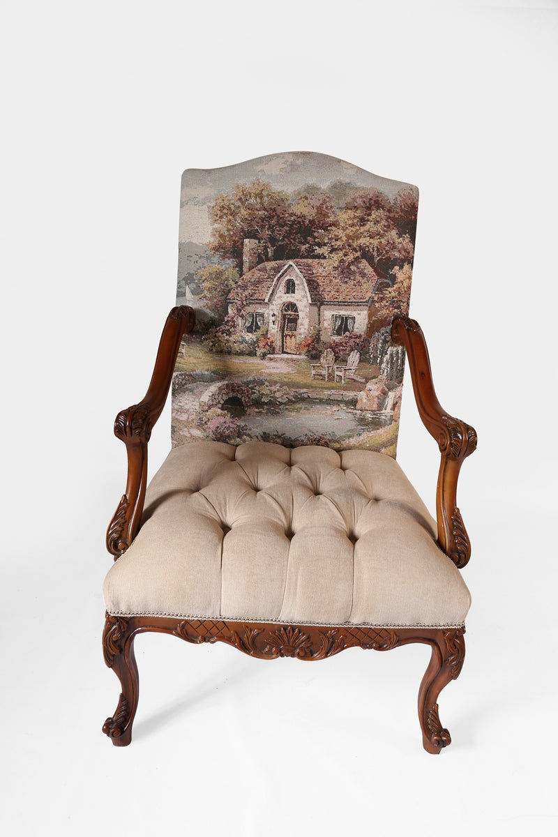 Tufted traditional armchair (2-CHAIR SET)