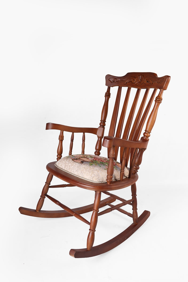 Louis Classic Engraved rocking Chair| Fntique Furniture