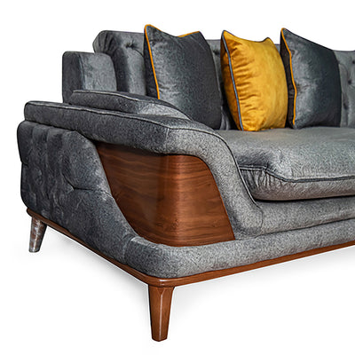 Grey velvet Juliet corner living