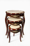 Louis XV Circular Marble Nesting Coffee Table Set  (3 Tables)