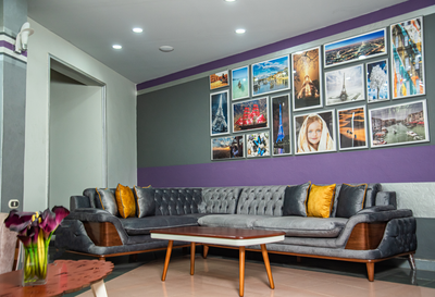 Grey velvet Juliet corner living