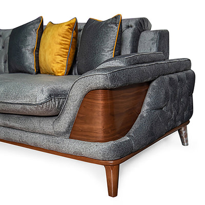 Grey velvet Juliet corner living