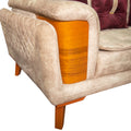 Burgundy/Beige velvet Juliet living room (4 pieces)