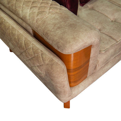 Burgundy/Beige velvet Juliet living room (4 pieces)