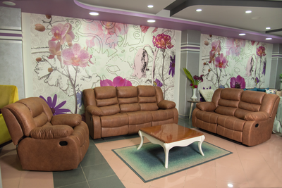 Brown leather living room (4 pieces)
