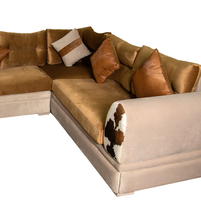 L-shape Nordic velvet living room