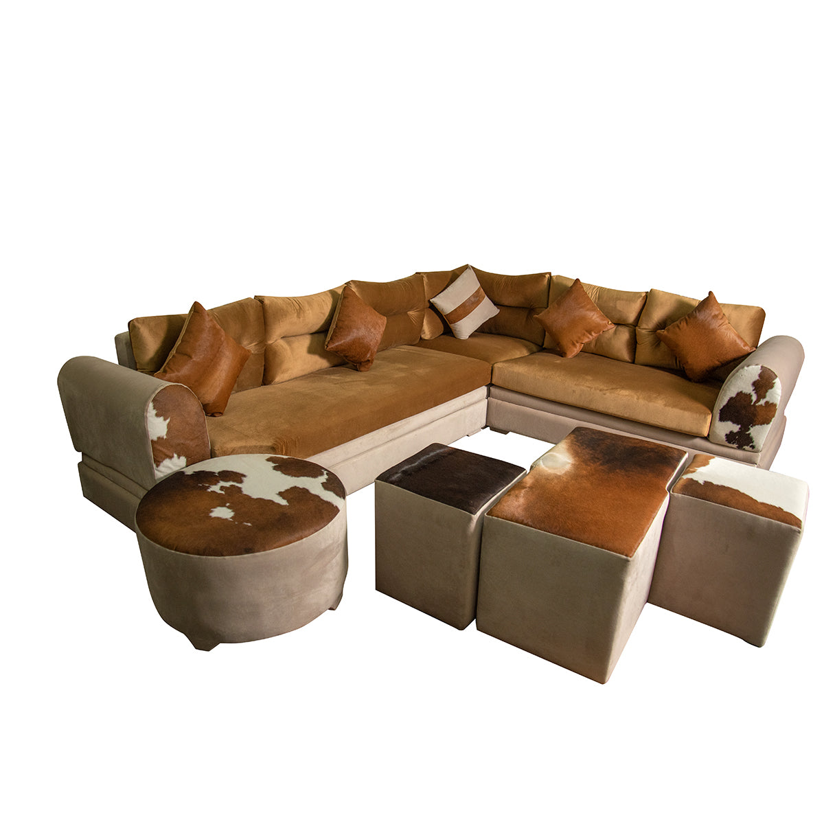 L-shape Nordic velvet living room