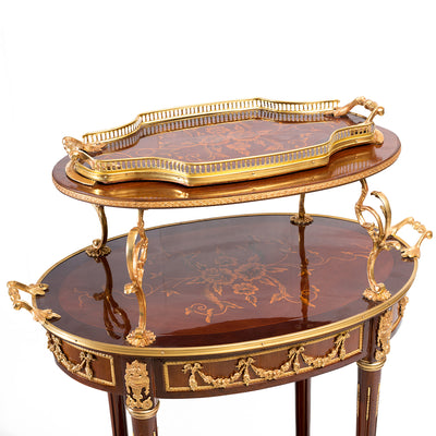 French Louis XV ormolu mounted tea cart