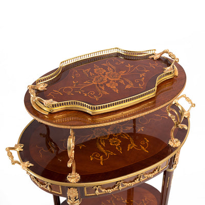French Louis XV ormolu mounted tea cart