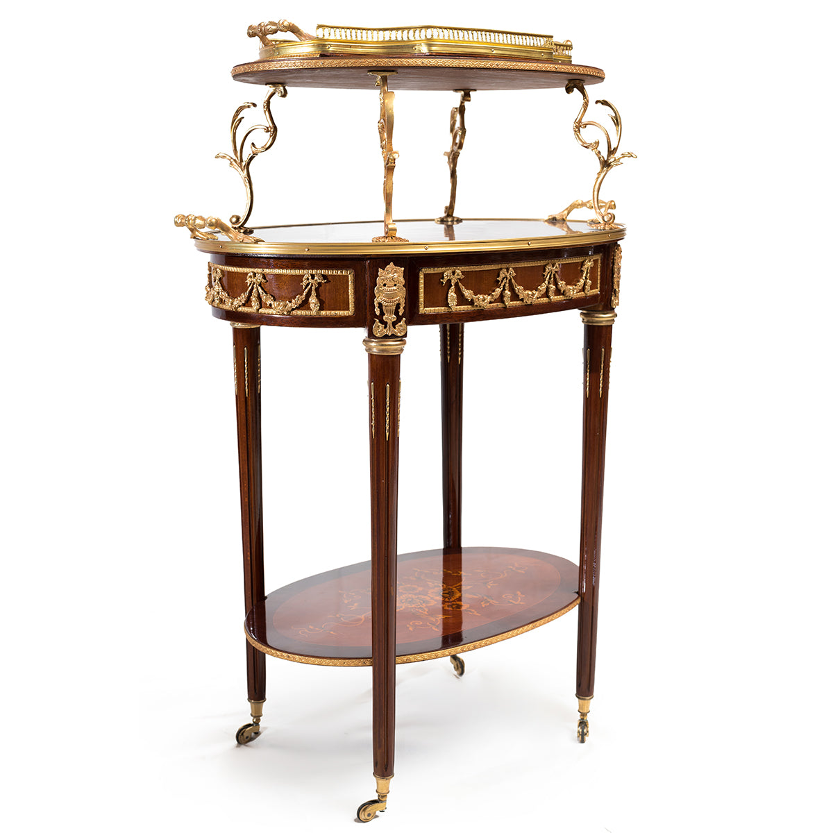 French Louis XV ormolu mounted tea cart