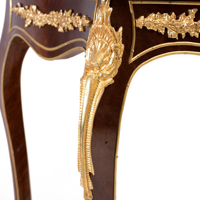 French style ormolu mounted glass vitrine cabinet and Vernis Martin