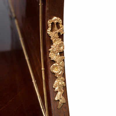 French style ormolu mounted glass vitrine cabinet and Vernis Martin