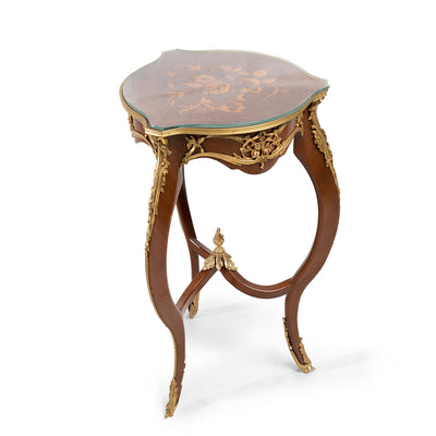 Pair of French Empire Marquetry Inlaid side table (2 SET)