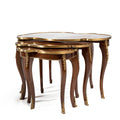 Louis XV Hand Carved Inlaid Nesting Tables (3 set)