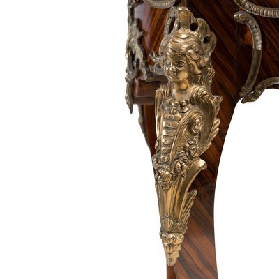 Louis XV style ormolu mounted and marquetry inlaid side table